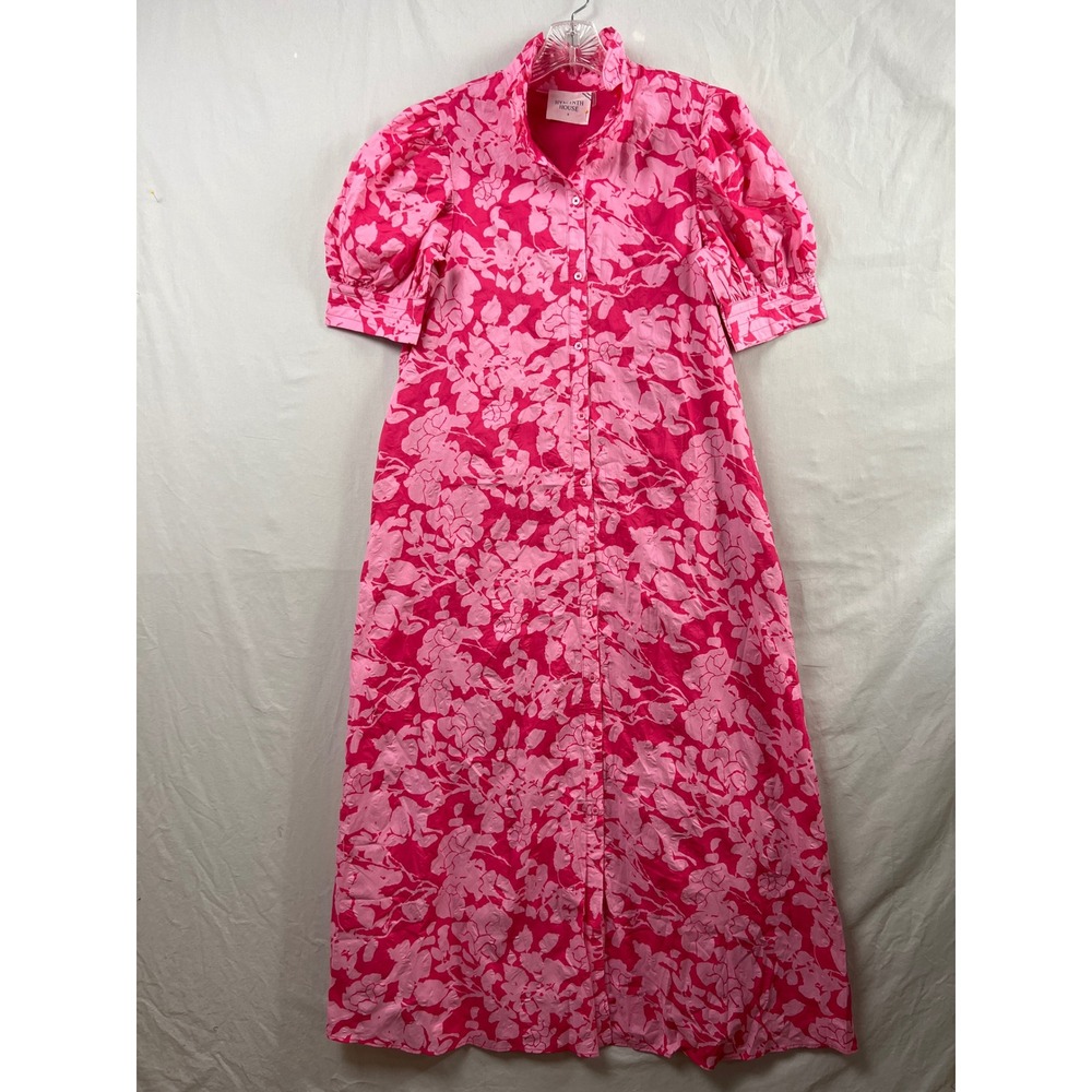 Tuckernuck Hyacinth House Louise Maxi Dress Womens S Pink Floral Puff sleeve